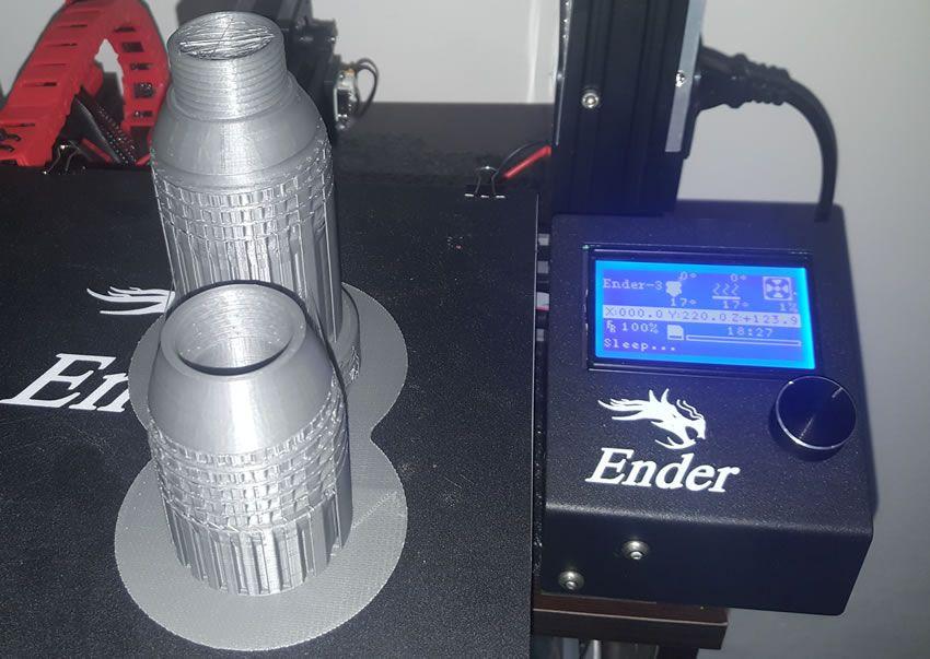 The finished print and all of the supports