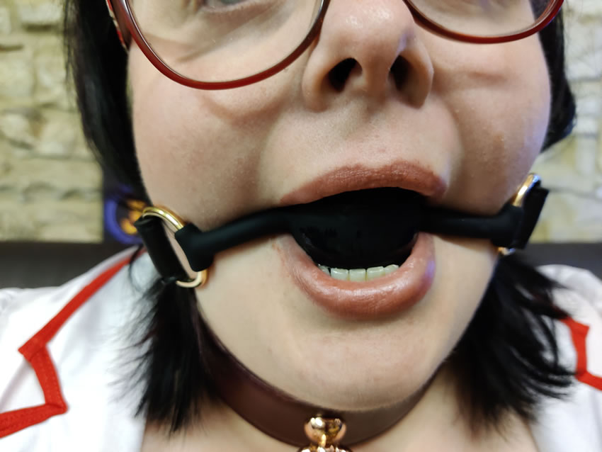 Image showing me wearing the ball gag