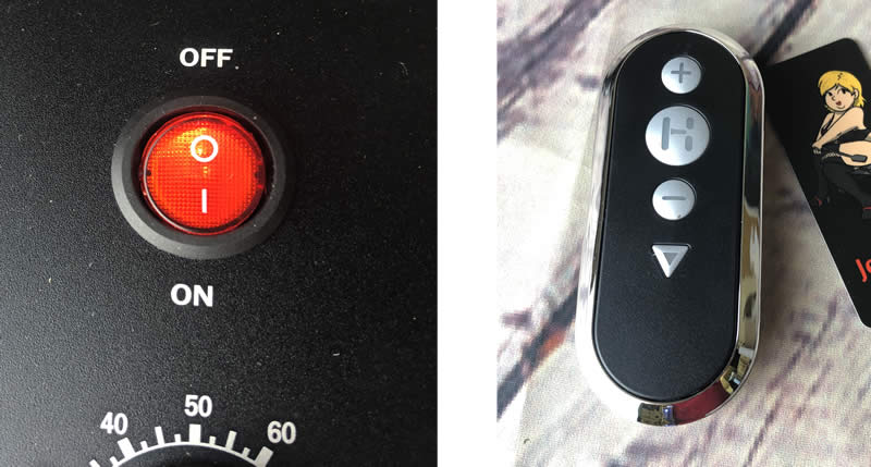 Image showing the power switch and remote control