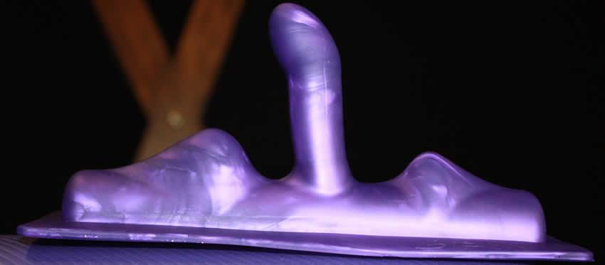 This Sybian attachment produces three areas of stimulation