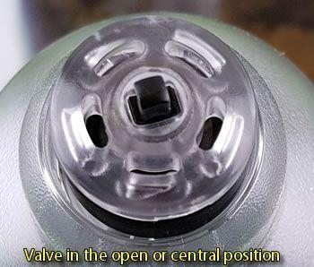 The valve in the center position is open