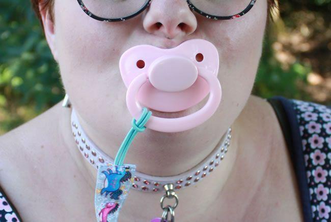 Image showing Little Rae with her pink pacifier