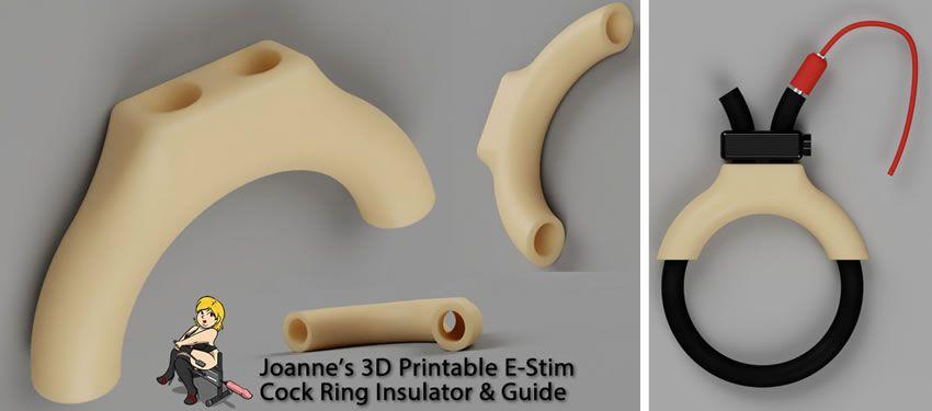 Kép, amely Joanne designját mutatja egy 3D nyomtatható kakasgyűrűs szigetelő számára