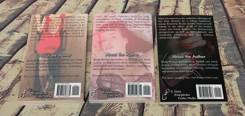 Image showing the back of all three books