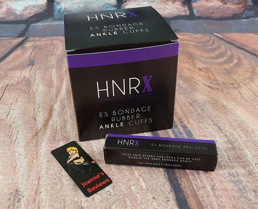 Image showing the product box of the HNRX Rubber Ankle Cuffs