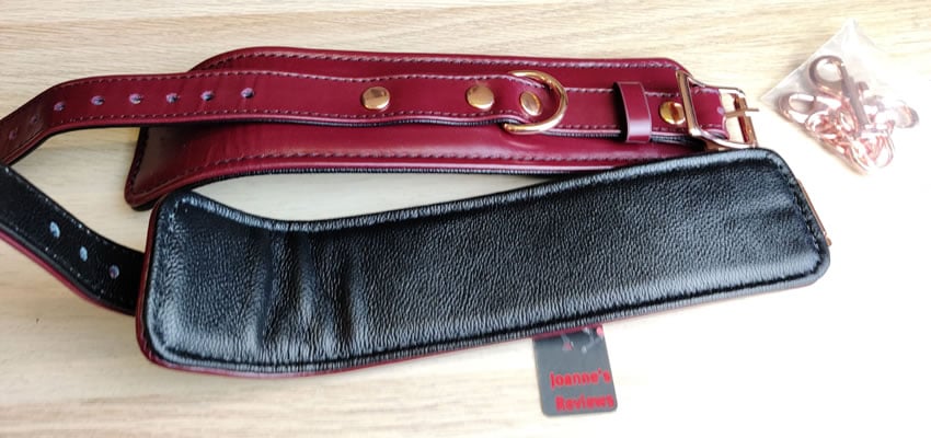 Image showing the two types of leather used in these cuffs