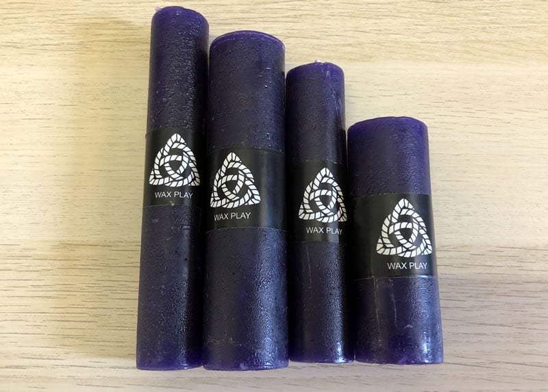 Image showing the branding on all four candles