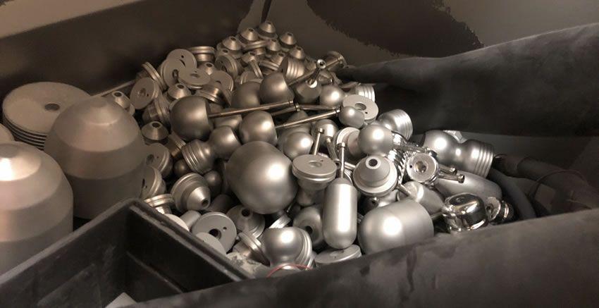Image showing the insides of one of the shot blasting machines