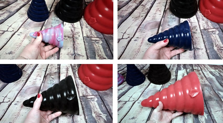 Image showing the four sizes and colour options of Twisted