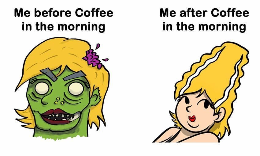 Joanne gillar hennes kaffe