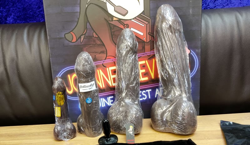 Image showing all four sizes of the Alastair's Dildo