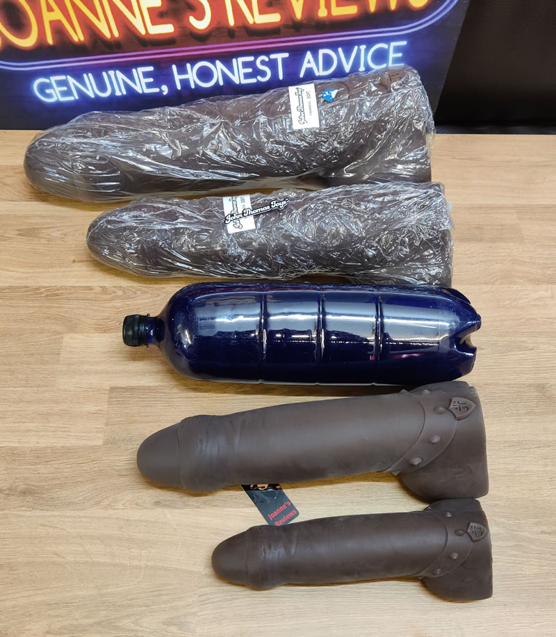Image showing all four sizes of the Alastair's Penis Dildo