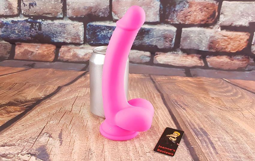 Image showing the Ruse D-Thang Silicone Dildo next to a soft drinks can for scale