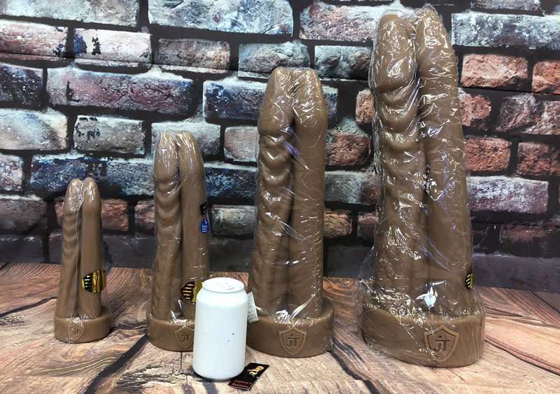 Image showing all four Tom, Dick and Zoltok Dildo upright