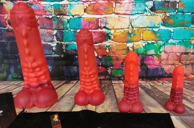 Image showing all four sizes of The Predator Dildo