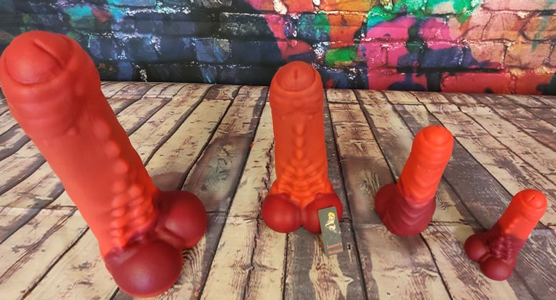Image showing all four sizes of The Predator Dildos