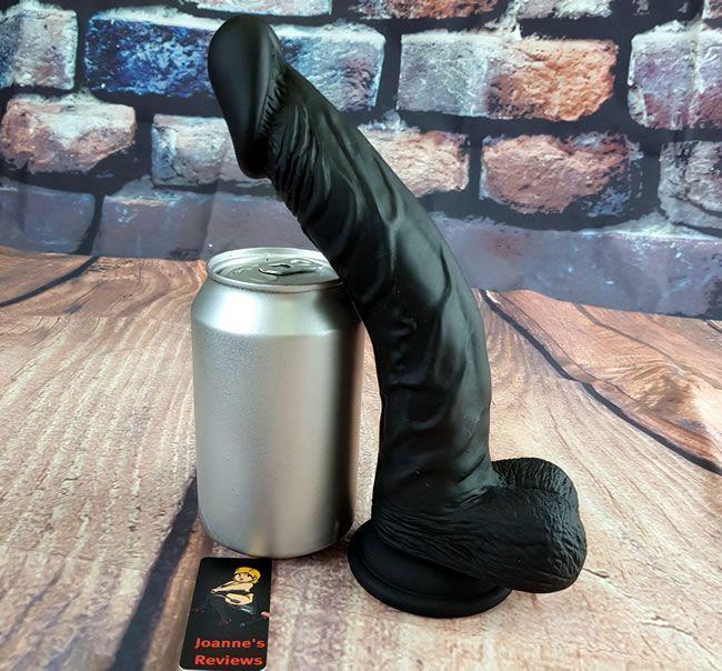 Image showing the Taylor Silicone Dildo next to a soft drinks can