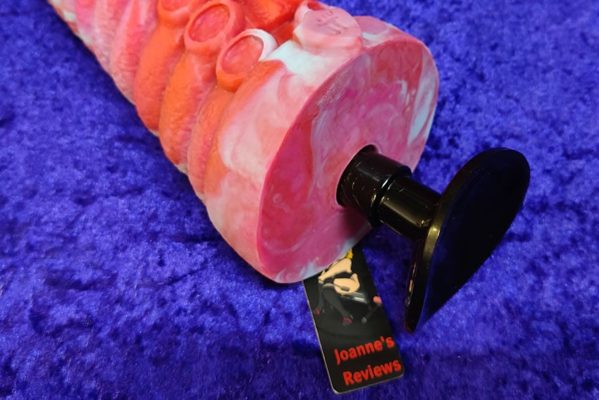 Image showing the vac-u-lock compatible suction holder inserted into the base of the Original Tentacle dildo