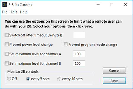 Image showing the client side preferences where you can limit the control of your 2B