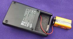 The ElectroHelix takes a standard 9V battery
