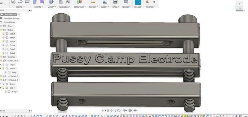 Image showing the design of my pussy clamp in Fusion360