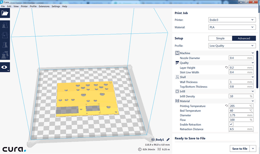 Image showing the right half of the panel in my slicing software Cura