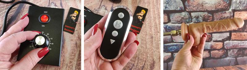 Image showing the easy to use controls and dildo mounted on the machine