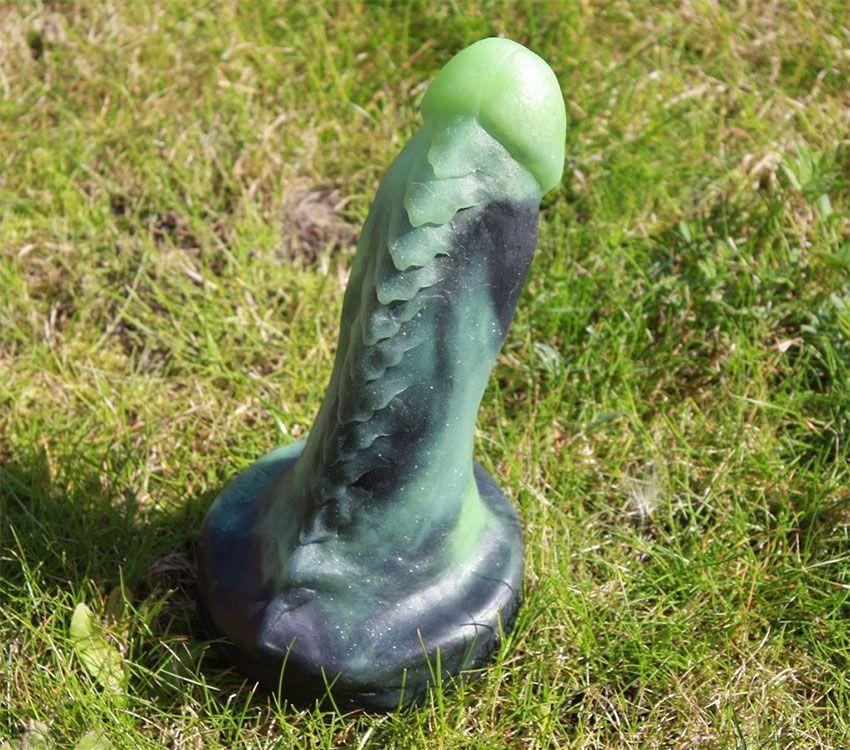 The Male Nereid fantasy sildo in glow in the dark green and black