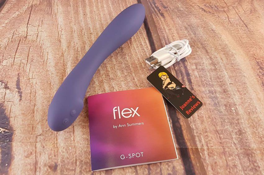 Image showing what is included with the Ann Summers Flex G-spot Vibrator