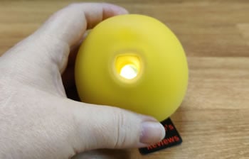 Image showing the light inside of Peachu that comes on when you are using it