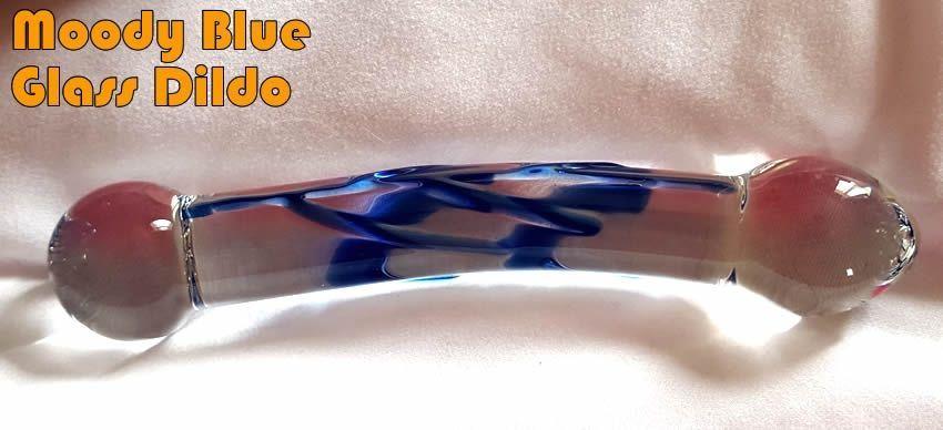 Moody Blue Glass Dildo from A Touch Of Glass