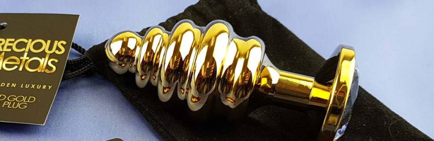 Loving Joy Precious Metals Ribbed Gold Anal Plug