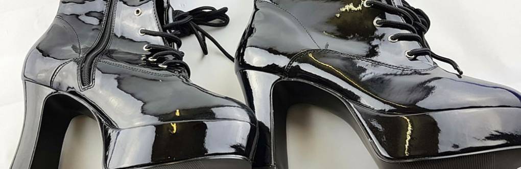 Pleaser Funtasma Exotica Black Patent Wide Width Platform Gogo Boot